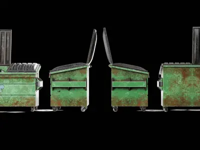 Dumpsters Free low-poly 3D model