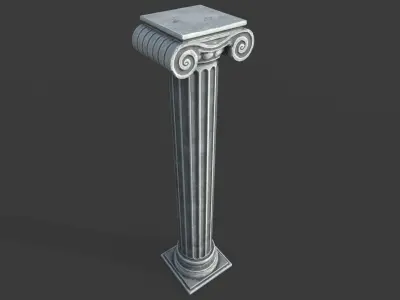 Ionic Roman Column Low-poly 3D model