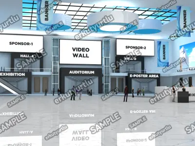 Virtual e-Congress Online Event Lobby 002 3D model