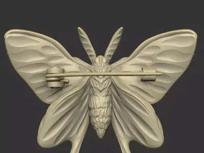 Butterfly brooches royal luxury vintage baroque gothic 3D print model