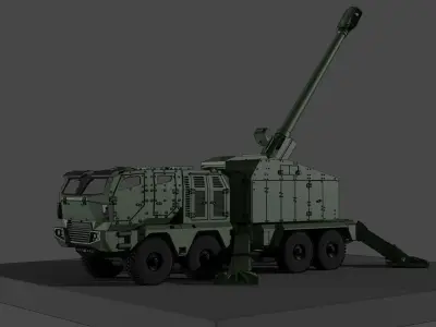 Yugoimport B-52 Nora self-propelled howitzer gun 3D print model
