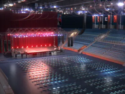 Concert Stage Arena Interior  - Modular Environment  3D model