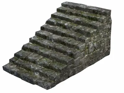 Stone Stairs  Low-poly 3D model