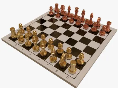 Chess Set board 3D model