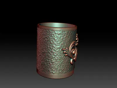 Faceted Cup with Decorative Element - Koozie for miniCola Cans 3D print model