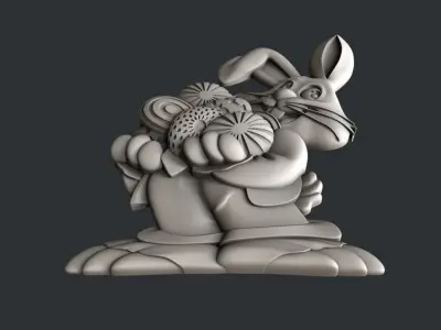 3d STL models for CNC router easter bunny 3D model