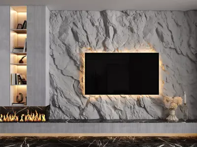 tv wall - set 05 3D model