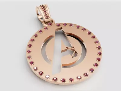 Avengers gold pendant 3D printable model   3D print model
