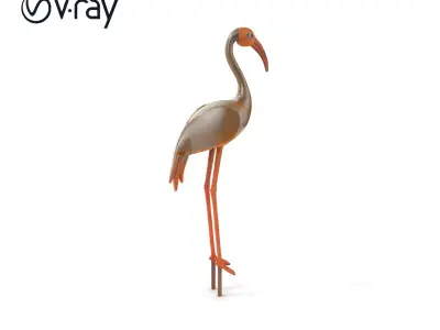 Metallic Crane Sculpture D Model Pack Low-poly 3D model