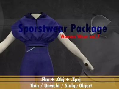 Women sportswear package 7 3D model