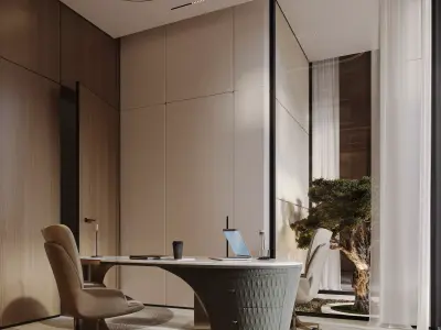 Luxury Villa Office Executive Interior   3D Model MAX FBX 3D model