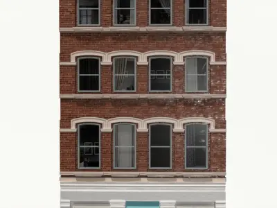 LowPoly FACADE Townhouse Low-poly 3D model