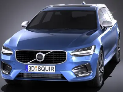 Volvo V90 Estate R design 2017 3D model