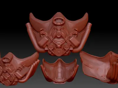 hotrod V8 facemask 3D print model