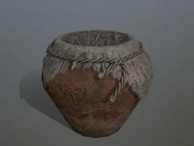 old vase set Low-poly 3D model