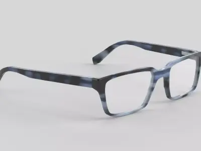 Wide Eyewear Glasses Low-poly 3D model