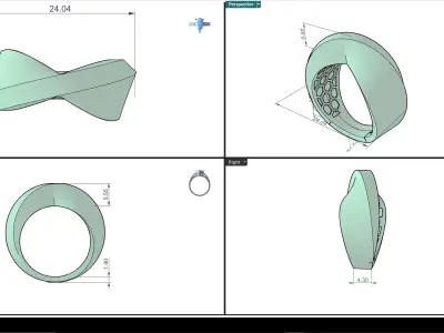 Artistic Forma Ring 3D print model
