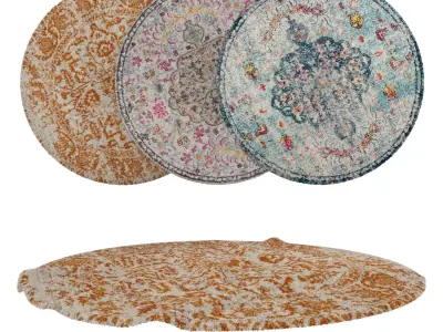 Round Rug Set 193 3D model