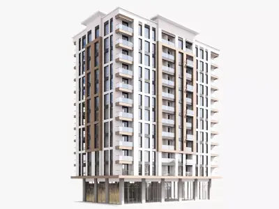 residential building Low-poly 3D model