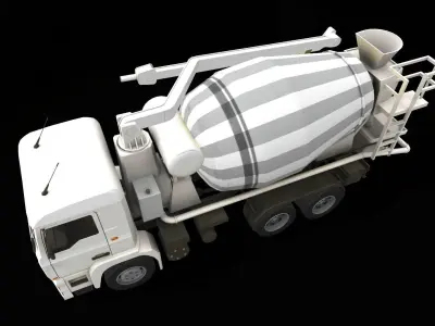 Concrete Mixer Low-poly 3D model