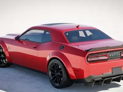 Powerful Red Dodge Challenger SRT Hellcat Low-poly 3D model