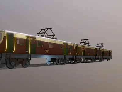 Old Mumbai Local Train  Low-poly 3D model