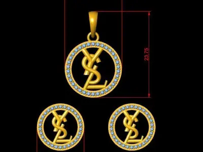 Ysl diamond Pendant 3D print model