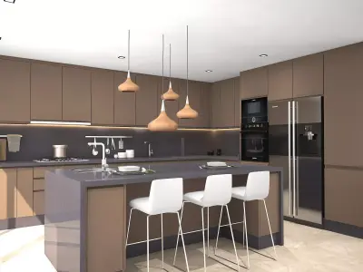 Kitchen Modern Advanced Modeling scene 3D model 3D model