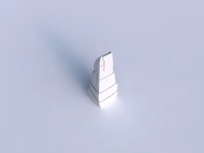 Vase top bent rectangle with sharp ribbons 3D print model