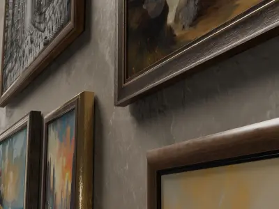 Modern Wall Pictures Low-poly 3D model