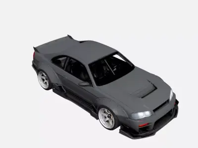 Widebody Urban Tuner Sports Car Aggressive Design 02 3D model