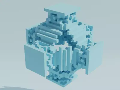 Geometric blocks V8 Low-poly 3D model