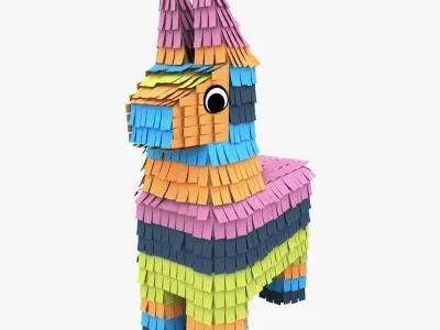 Pinata colorful made of paper 3D model