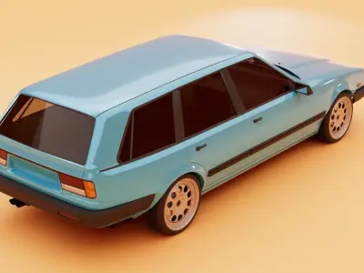 80s estate car 3D model