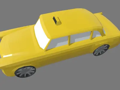 Low Poly Taxi 01 Low-poly 3D model