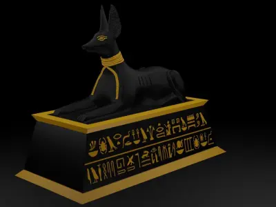 Anubis dog form Sculpture Figure Low-poly 3D model