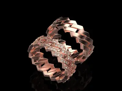 Cuban ring model 206  Size16 3D print model