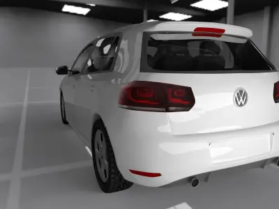 Volkswagen Golf mk6 gti Low-poly 3D model