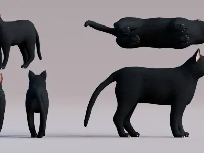 Low poly - Stylized cats - Bombay Cat Low-poly 3D model