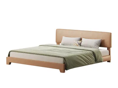 Einfach King Upholstered Platform Bed 3D model