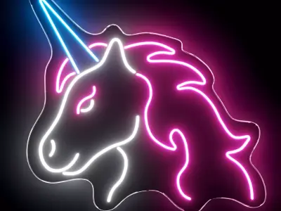 Unicorn Neon Sign 3D model
