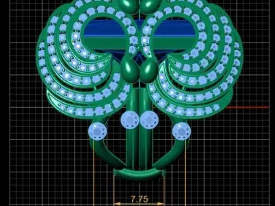 red ruby stylish ring 3d printable model 3D print model