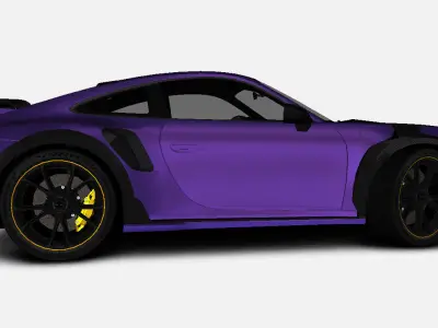 Porsche 911 992 Techart GT Street R 2022 Gameready Low-poly 3D model