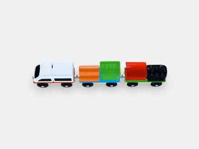 LILLABO 3piece train set Low-poly 3D model