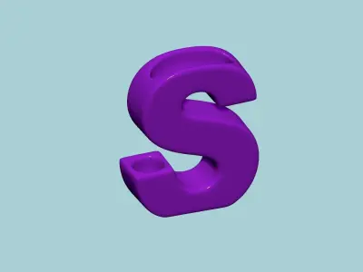 Vase S - Alphabet Vases Collection Letters - STL Printable 3D print model