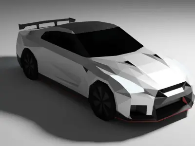 Low Poly Nissan GTR Low-poly 3D model