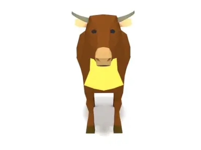 Low Poly Cartoon Cow Low-poly 3D model purchase