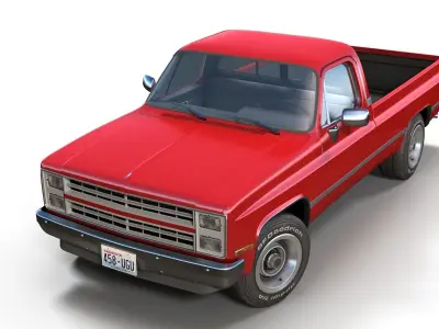 American generic pickup Low-poly 3D model