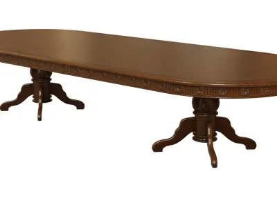 Wooden table with carvings  3500 3D model