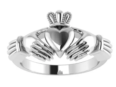 Hand Heart Crown Ring 1549 3D print model